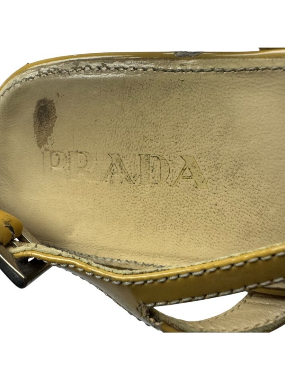 Prada Patent Leather Cork Wedge Platform Sandals Italy Brown Women's Size 37 EU - Picture 11 of 11